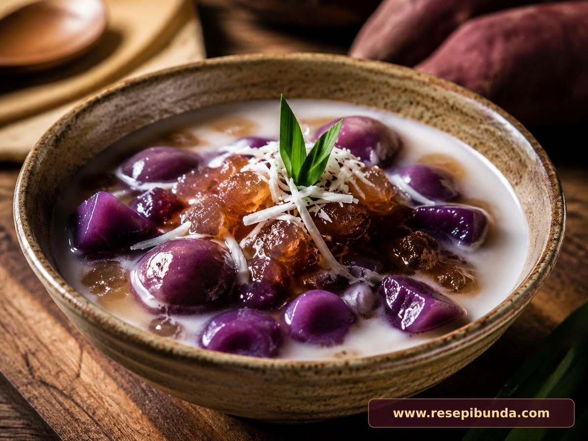 Hidangan Bubur Candil Ubi Ungu
