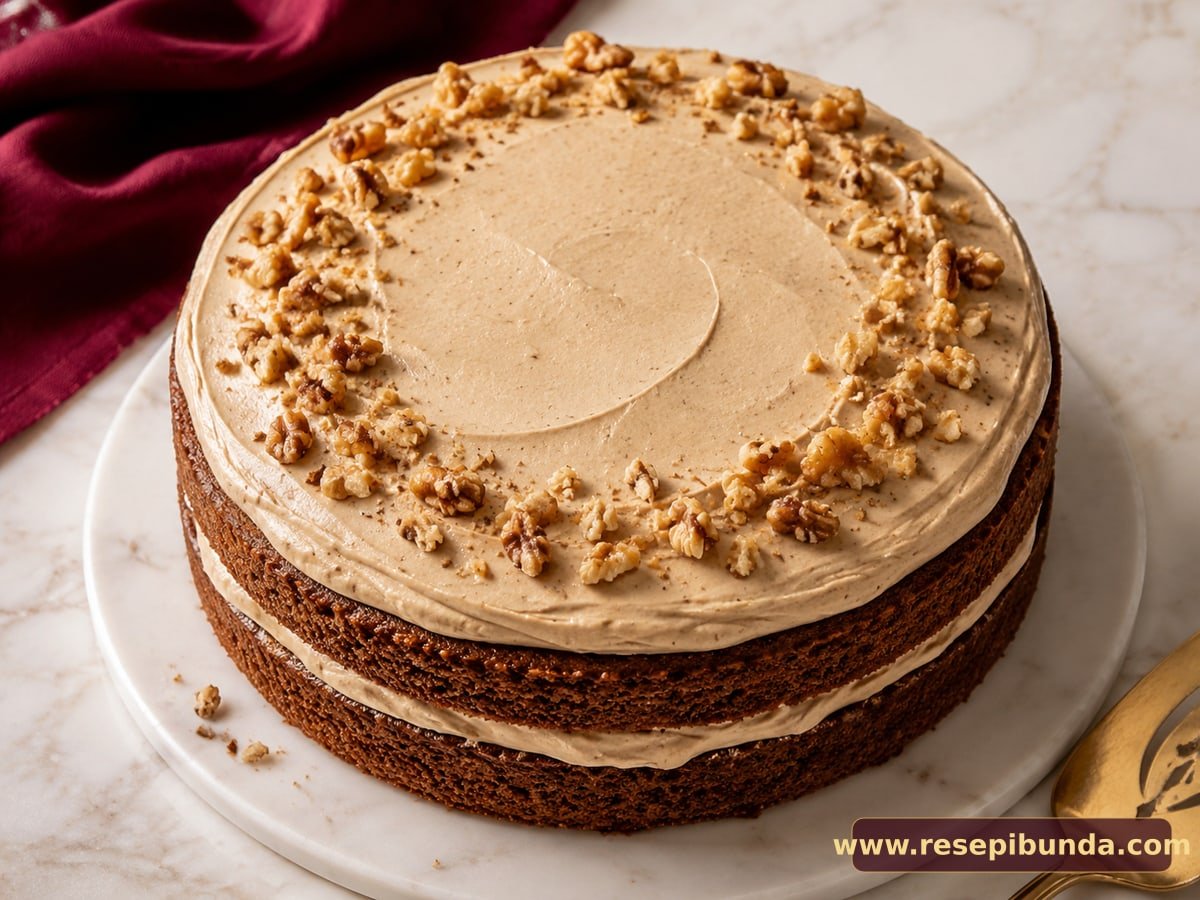 Hidangan Coffee Walnut Cake