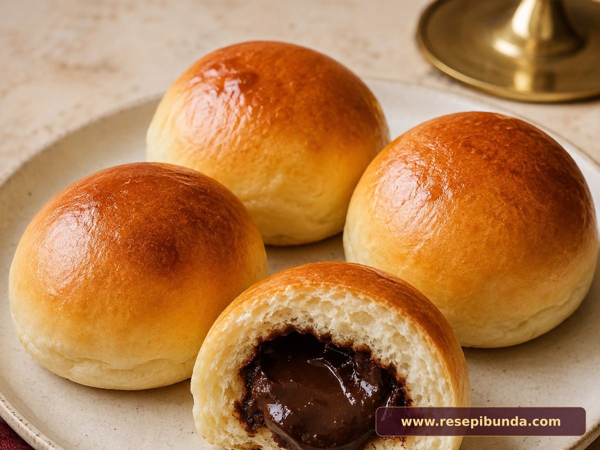 Hidangan Roti Manis Isi Cokelat