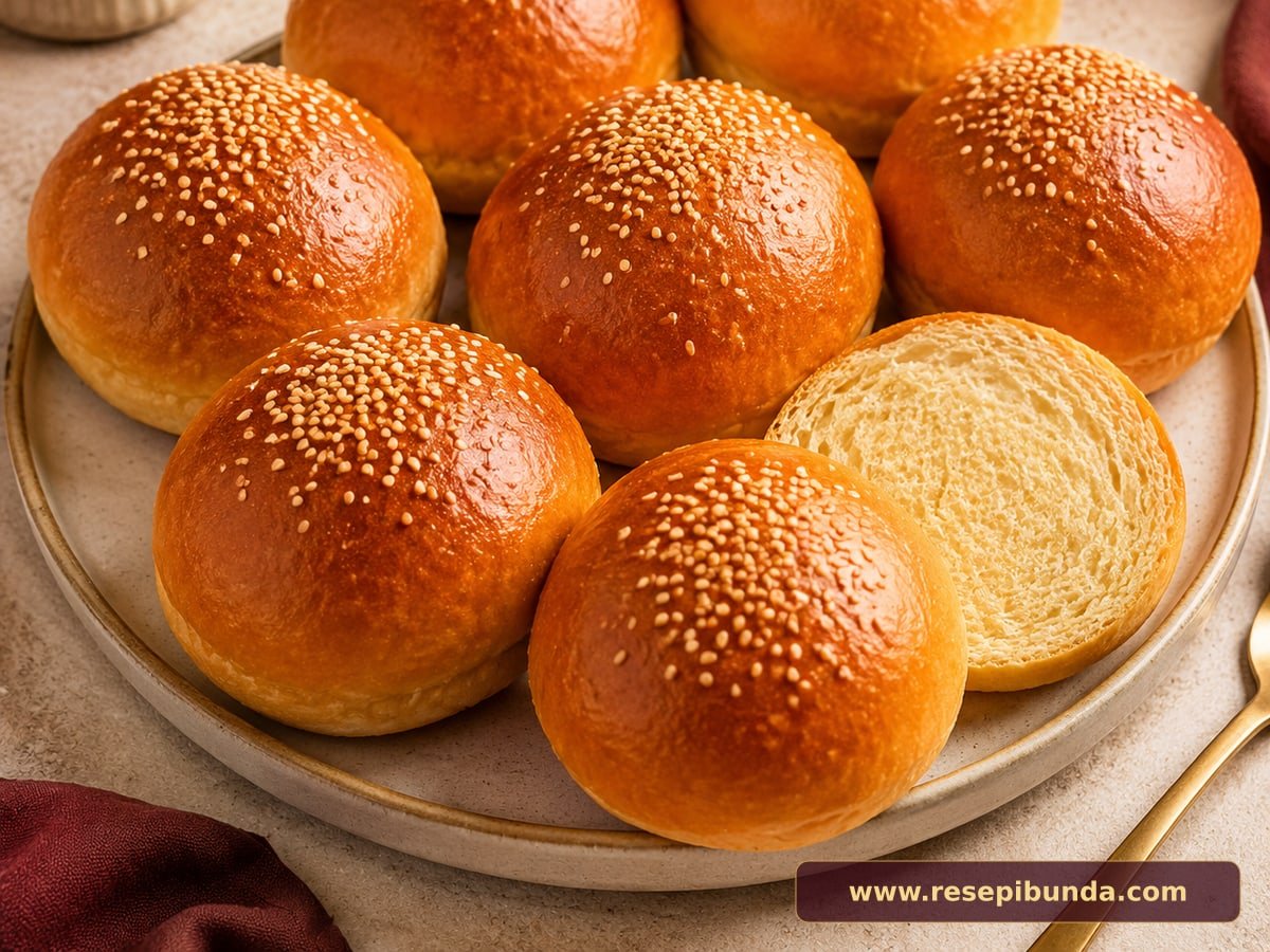Hidangan Roti Burger Brioche