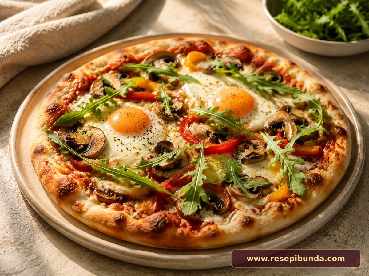 Hidangan Breakfast Pizza Telur